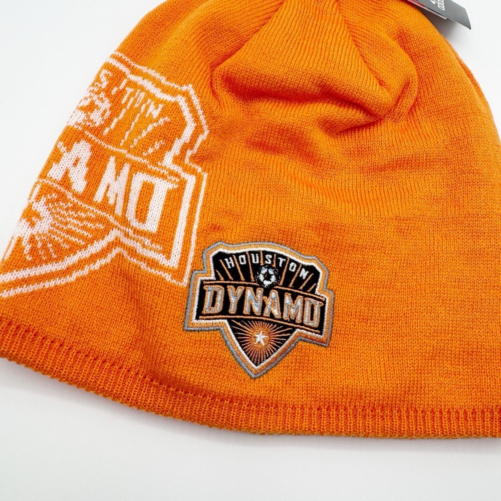 NWT Houston Dynamo Adidas Beanie Hat MLS Soccer Glow in the Dark Orange - Picture 2 of 5